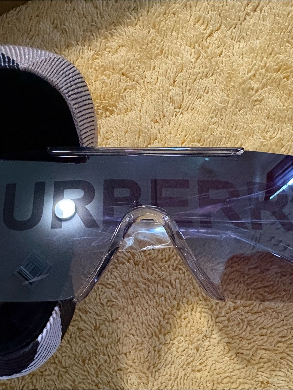 Burberry Clear Smoke Shield Visor Sunglasses - Smoke Tint